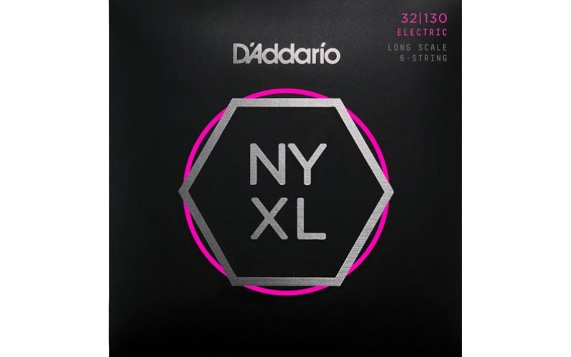 D'Addario NYXL32130 NYXL Комплект струн для 6-струнной бас-гитары, Long Scale, Reg Light, 32-130