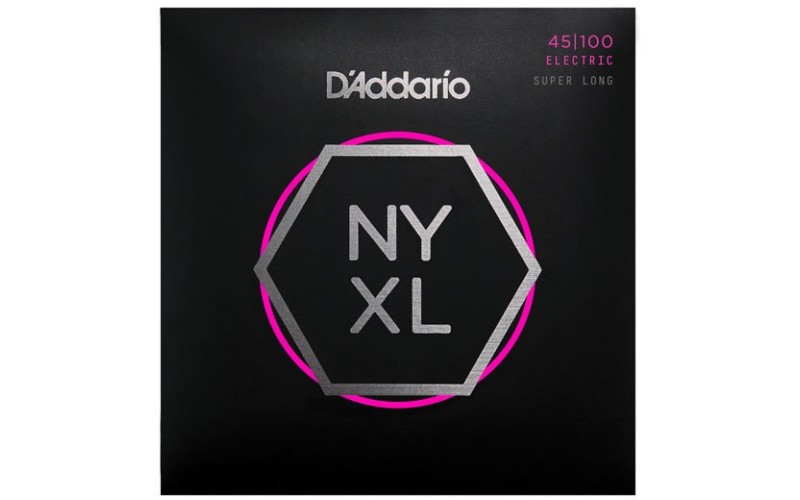 D'Addario NYXL45100SL NYXL Комплект струн для бас-гитары, никел, Super Long, Regular Light, 45-100