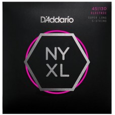 D'Addario NYXL45130SL NYXL Комплект струн для 5-стр бас-гитары, никел, Super Long, RegLight, 45-130