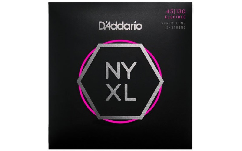 D'Addario NYXL45130SL NYXL Комплект струн для 5-стр бас-гитары, никел, Super Long, RegLight, 45-130
