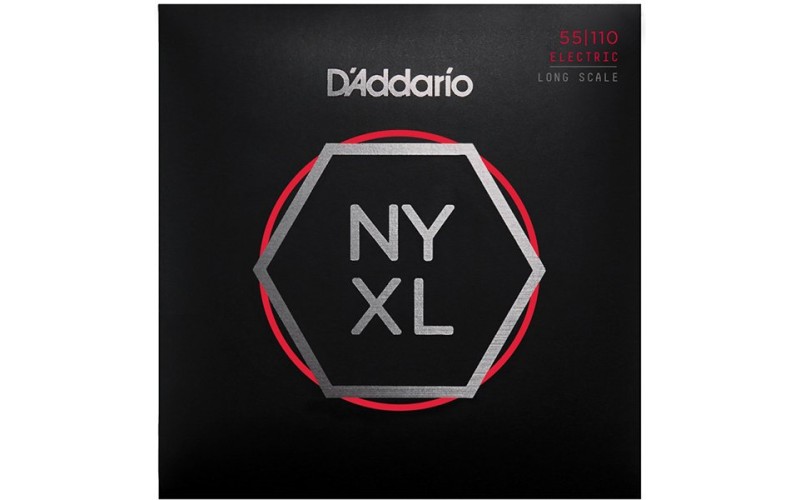 D'Addario NYXL55110 NYXL Комплект струн для бас-гитары, никелированные, Long Scale, Heavy, 55-110