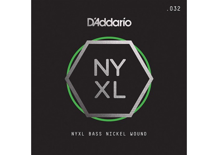 D'Addario NYXLB032 NYXL Отдельная струна для бас-гитары, никелированная, 032