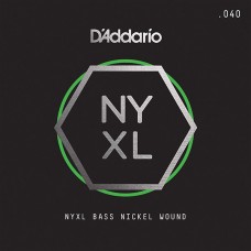 D'Addario NYXLB040 NYXL Отдельная струна для бас-гитары, никелированная, 040