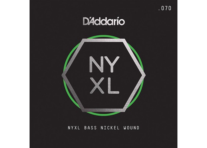 D'Addario NYXLB070 NYXL Отдельная струна для бас-гитары, никелированная, 070