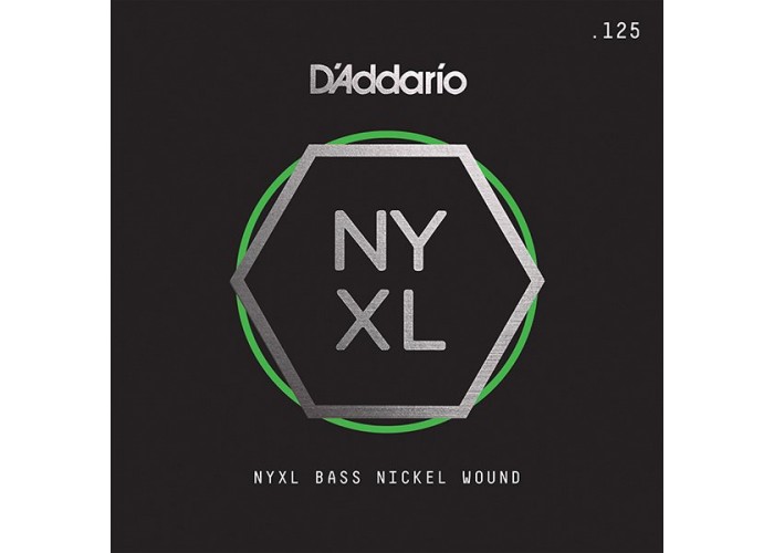 D'Addario NYXLB125T NYXL Tapered Отдельная струна для бас-гитары, никелированная, 125