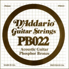 D'ADDARIO PB022 - одиночная струна для акуст. гитары .022 фосфорная бронза