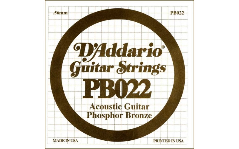 D'ADDARIO PB022 - одиночная струна для акуст. гитары .022 фосфорная бронза