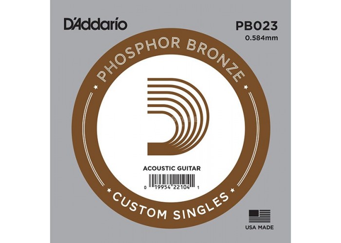 D'ADDARIO PB023 - одиночная струна для акуст. гитары .023 фосфорная бронза