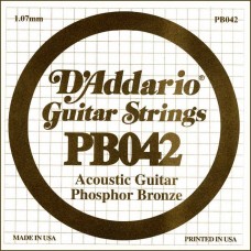 D'Addario PB042 Phosphor Bronze Отдельная струна для акустической гитары, фосфорная бронза, .042