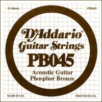 D'Addario PB045 Phosphor Bronze Отдельная струна для акустической гитары, фосфорная бронза, .045