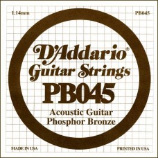 D'Addario PB045 Phosphor Bronze Отдельная струна для акустической гитары, фосфорная бронза, .045 D'Addario PB045 Phosphor Bronze Отдельная струна для акустической гитары, фосфорная бронза, .045
