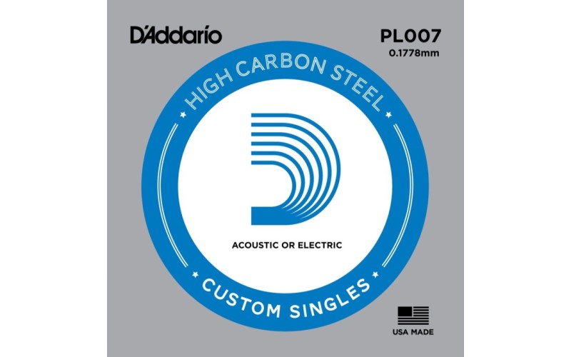 D'ADDARIO PL007 - Plain Steel одиночная струна .007