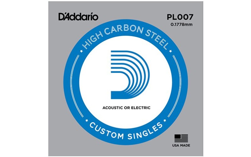 D'ADDARIO PL007 - Plain Steel одиночная струна .007