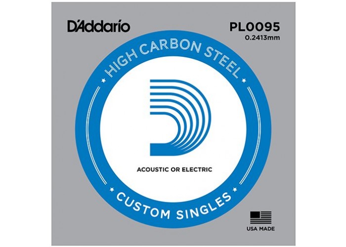 D'Addario PL0095 Plain Steel Отдельная струна без обмотки, сталь, .0095