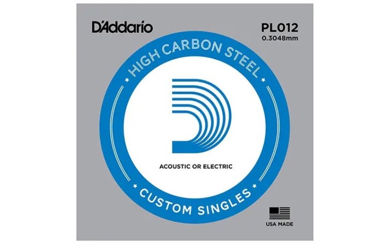 D'Addario PL012-5 Plain Steel Отдельная стальная струна без обмотки 012, 5шт