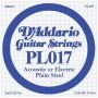 D'ADDARIO PL017 - Plain Steel одиночная струна .017