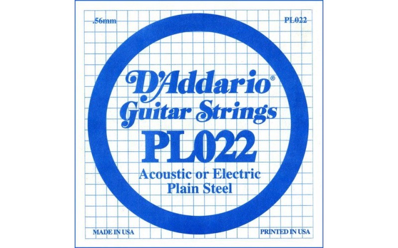 D'ADDARIO PL022 - Plain Steel одиночная струна .022