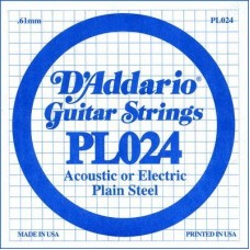 D'ADDARIO PL024 - Plain Steel одиночная струна .024