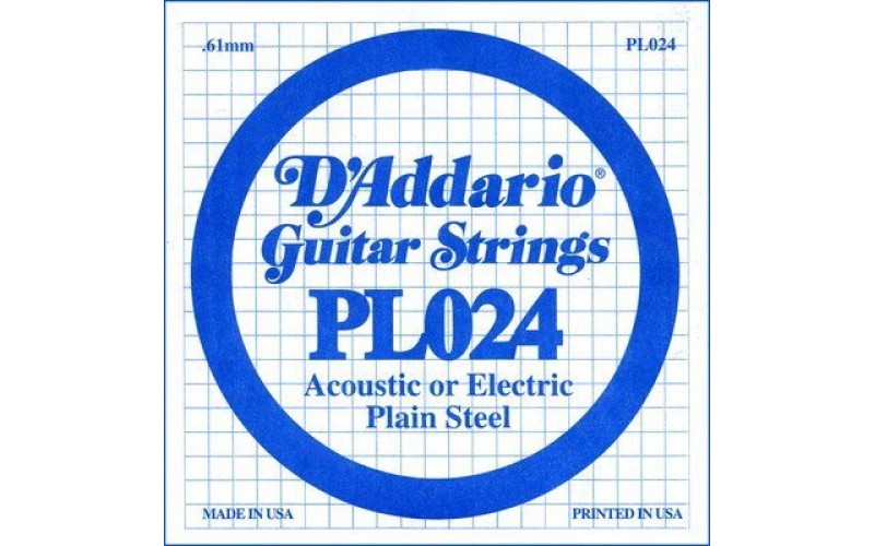 D'ADDARIO PL024 - Plain Steel одиночная струна .024