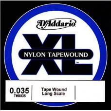 D'Addario TWB035 Tapewound Отдельная струна для бас-гитары, нейлоновая оплетка, 035