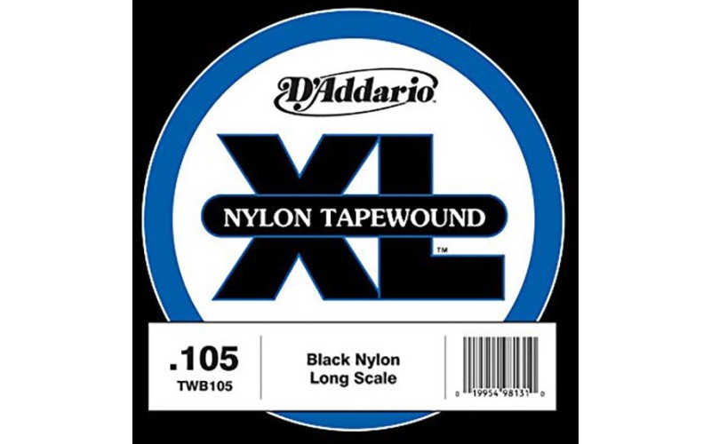 D'Addario TWB105 Tapewound Отдельная струна для бас-гитары, нейлоновая оплетка, 105