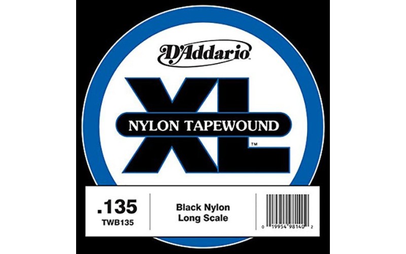 D'Addario TWB135 Tapewound Отдельная струна для бас-гитары, нейлоновая оплетка, 135