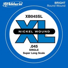 D'Addario XB045SL Nickel Wound Отдельная струна для бас-гитары, никелированная, .045, Super Long