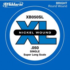 D'Addario XB050SL Nickel Wound Отдельная струна для бас-гитары, никелированная, .050, Super Long