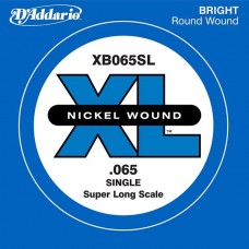D'Addario XB065SL Nickel Wound Отдельная струна для бас-гитары, никелированная, .065, Super Long