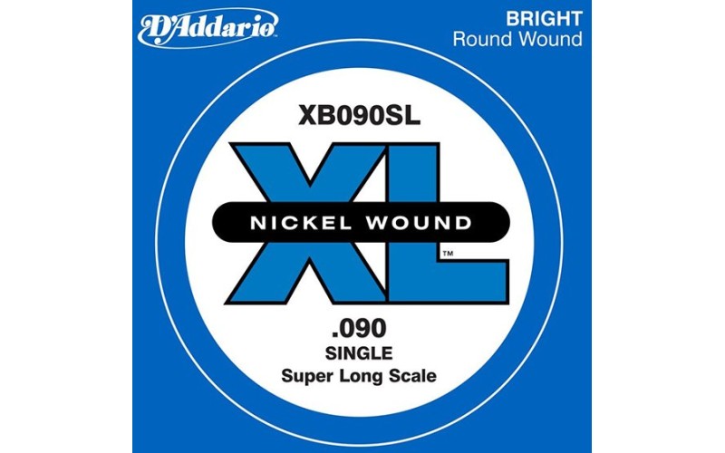 D'Addario XB090SL Nickel Wound Отдельная струна для бас-гитары, никелированная, .090, Super Long