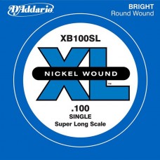 D'Addario XB100SL Nickel Wound Отдельная струна для бас-гитары, никелированная, .100, Super Long