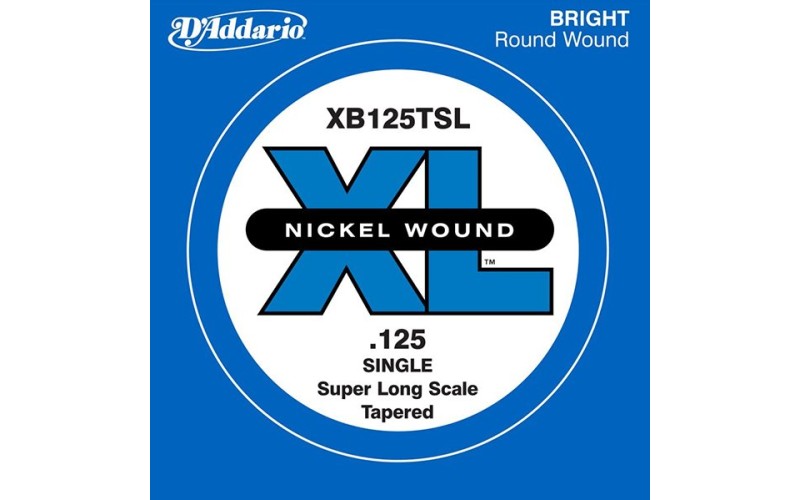 D'Addario XB125TSL Nickel Wound Tapered Отдельная струна для бас-гитары, .125, Super Long Scale