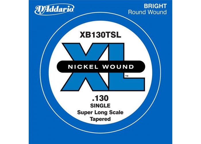 D'Addario XB130TSL Nickel Wound Tapered Отдельная струна для бас-гитары, .130, Super Long Scale