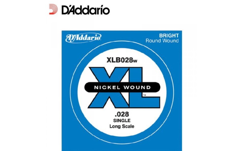 D'ADDARIO XLB028W - одиночная струна для бас-гитары, .028