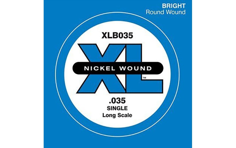D'Addario XLB035 Nickel Wound Отдельная струна для бас-гитары, никелированная, .035