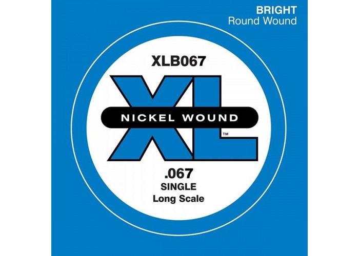 D'Addario XLB067 Nickel Wound Отдельная струна для бас-гитары, никелированная, .067