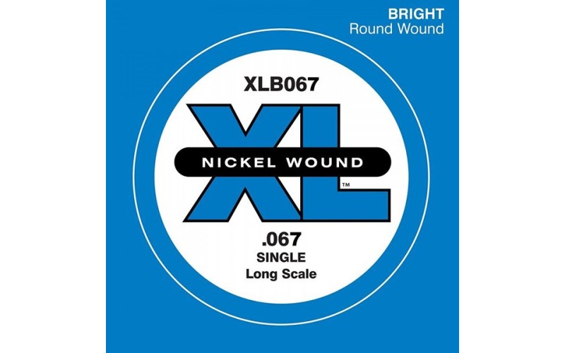 D'Addario XLB067 Nickel Wound Отдельная струна для бас-гитары, никелированная, .067