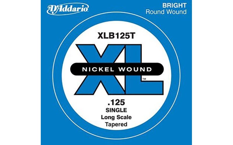 D'Addario XLB125T Nickel Wound Tapered Отдельная струна для бас-гитары, никелированная, .125
