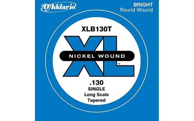 D'Addario XLB130T Nickel Wound Tapered Отдельная струна для бас-гитары, никелированная, .130