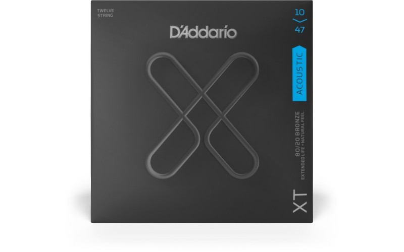 D'ADDARIO XTABR1047-12 струны для 12-ти стр. акустической гитары, бронза 80/20, с защитным покрытием
