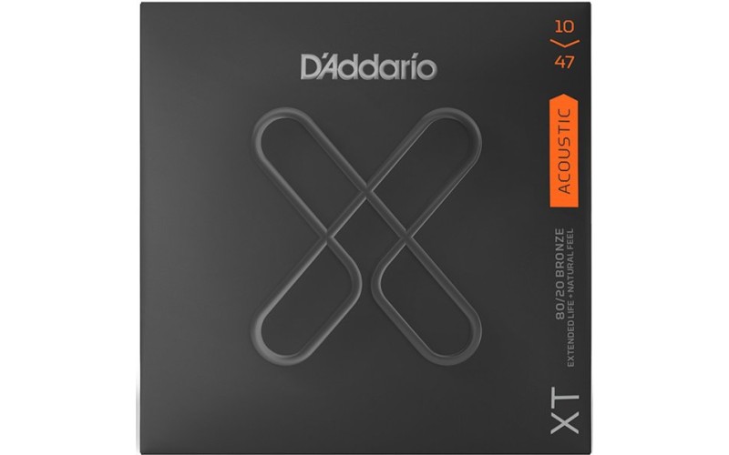 D'ADDARIO XTABR1047 струны для акустической гитары, бронза 80/20, с защитным покрытием, 10-47