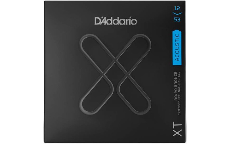 D'ADDARIO XTABR1253 струны для акустической гитары, бронза 80/20, с защитным покрытием, 12-53