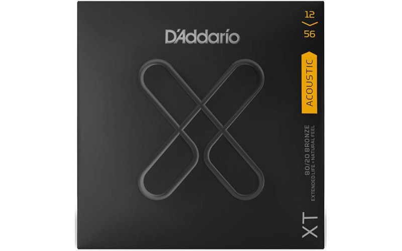 D'ADDARIO XTABR1256  струны для акустической гитары, бронза 80/20, с защитным покрытием, 12-56