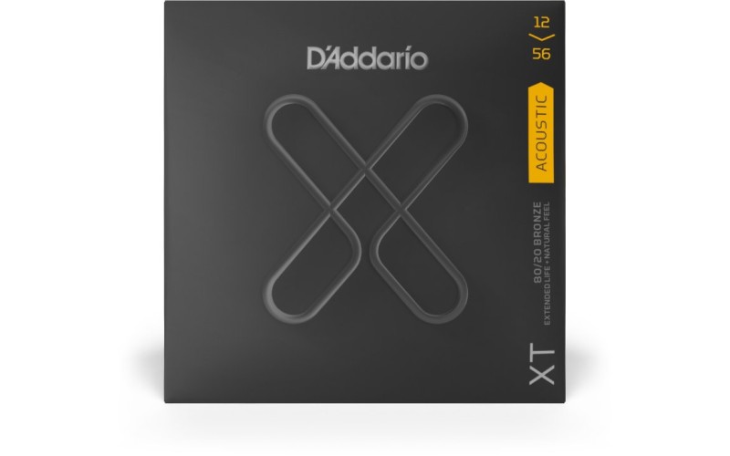 D'ADDARIO XTABR1256  струны для акустической гитары, бронза 80/20, с защитным покрытием, 12-56