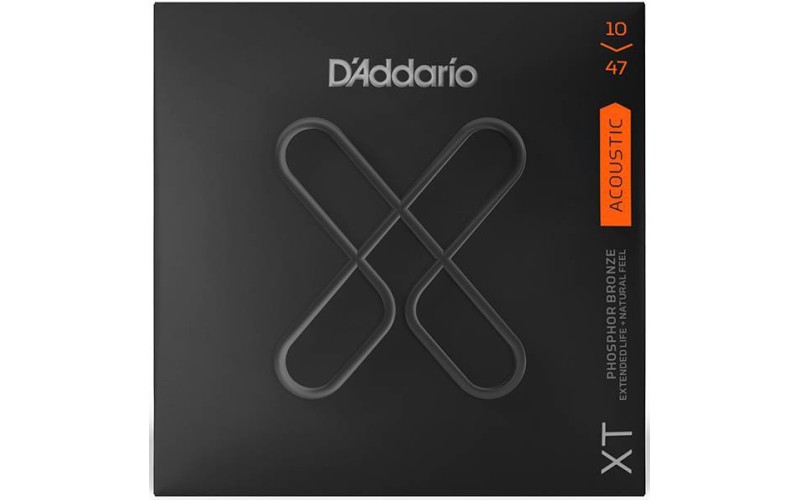 D'ADDARIO XTAPB1047 струны для акустической гитары, серия XT, фосфорная бронза, 10-47