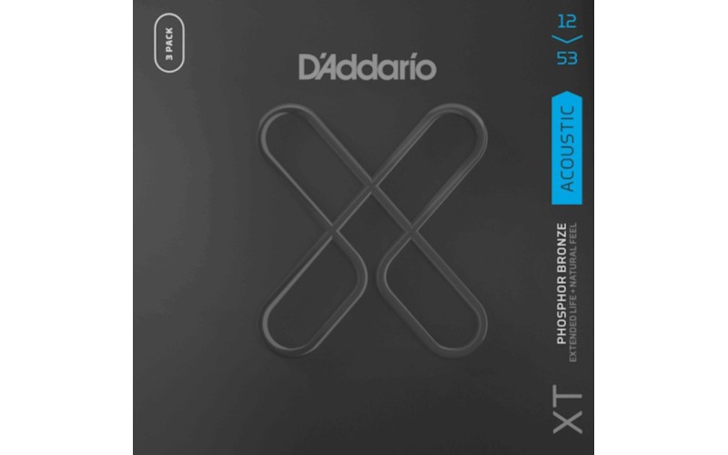 D'Addario XTAPB1253-3P Струны для акустической гитары, фосф.бронза, 12-53, с покрытием, 3 комплекта