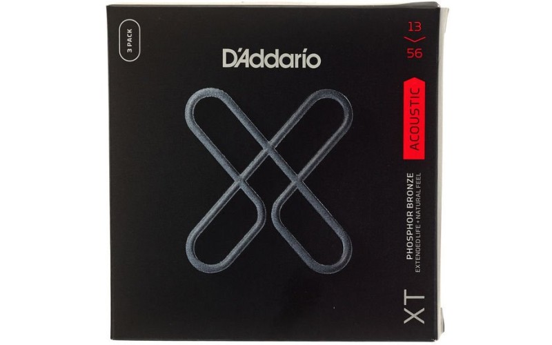 D'Addario XTAPB1356-3P Струны для акустической гитары, фосф.бронза, 13-56, с покрытием, 3 комплекта