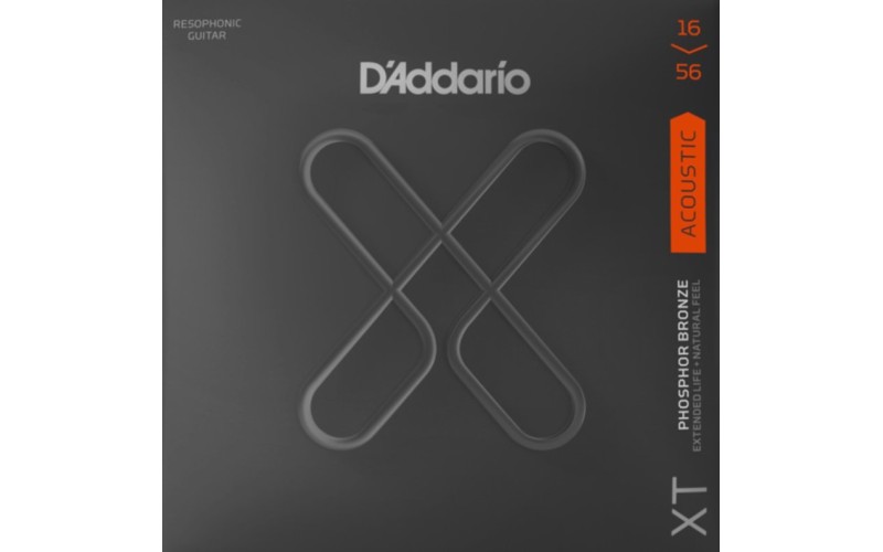 D'Addario XTAPB1656 XT Комплект струн для акустической гитары, фосф.бронза, 16-56, с покрытием