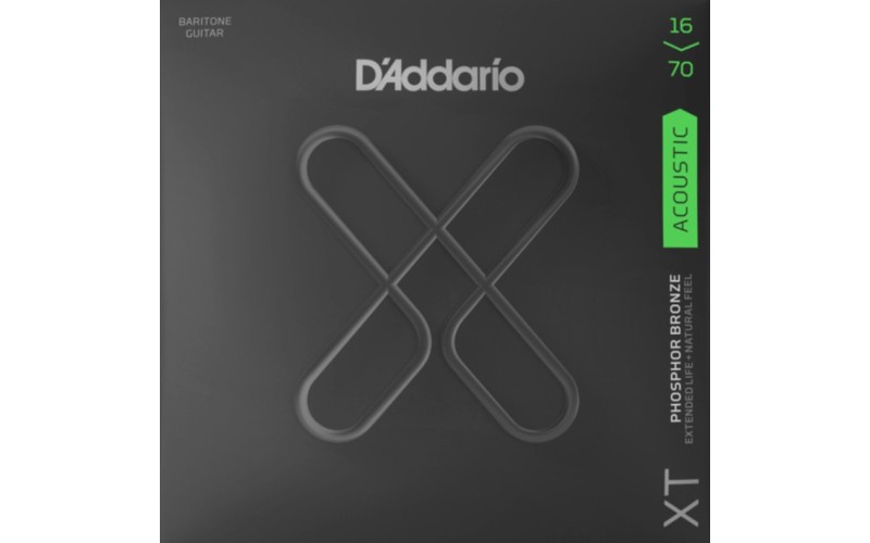 D'Addario XTAPB1670 XT Комплект струн для акустической гитары, фосф.бронза, 16-70, с покрытием