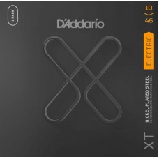 D'Addario XTE1046-3P XT Струны для электрогитары, никелированные, 10-46, с покрытием, 3 комплекта